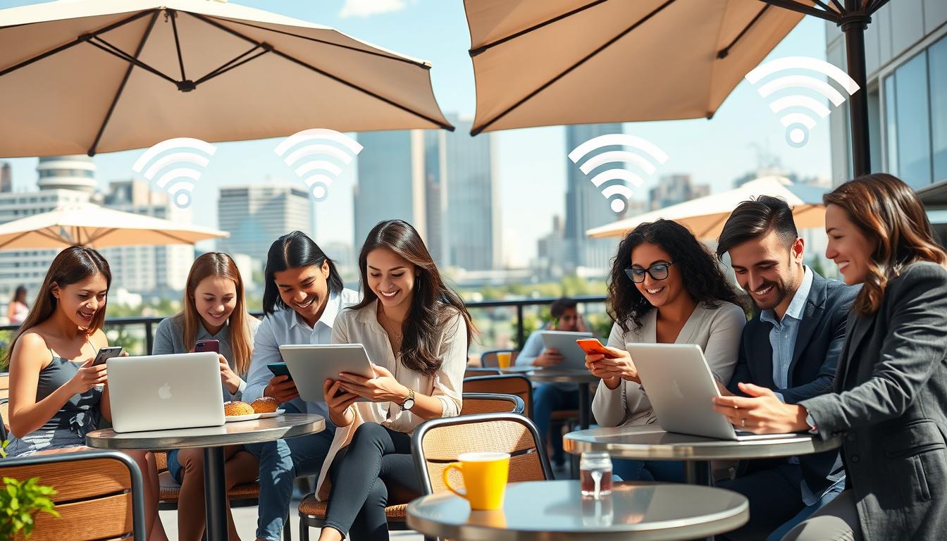 Conecte-se com o app: Tenha wifi grátis aonde for